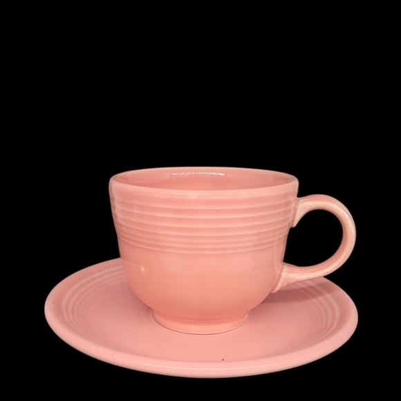 Vintage fiestaware dusty rose teacup & saucer - Picture 2 of 7